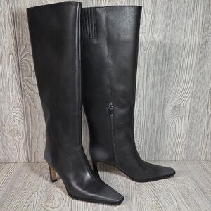 Michael Kors Darrah Black Fade Leather Heeled Boots Womens Size 9.5